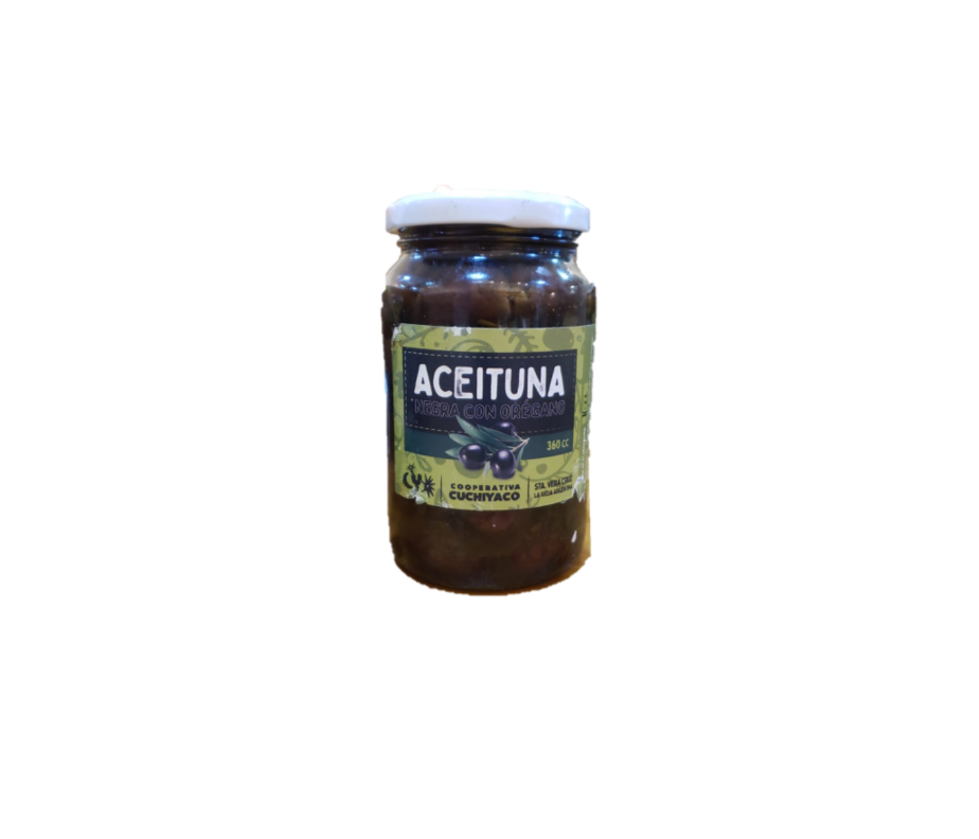 Aceitunas Negras con Orégano x360Cc Cooperativa Cuchiyaco
